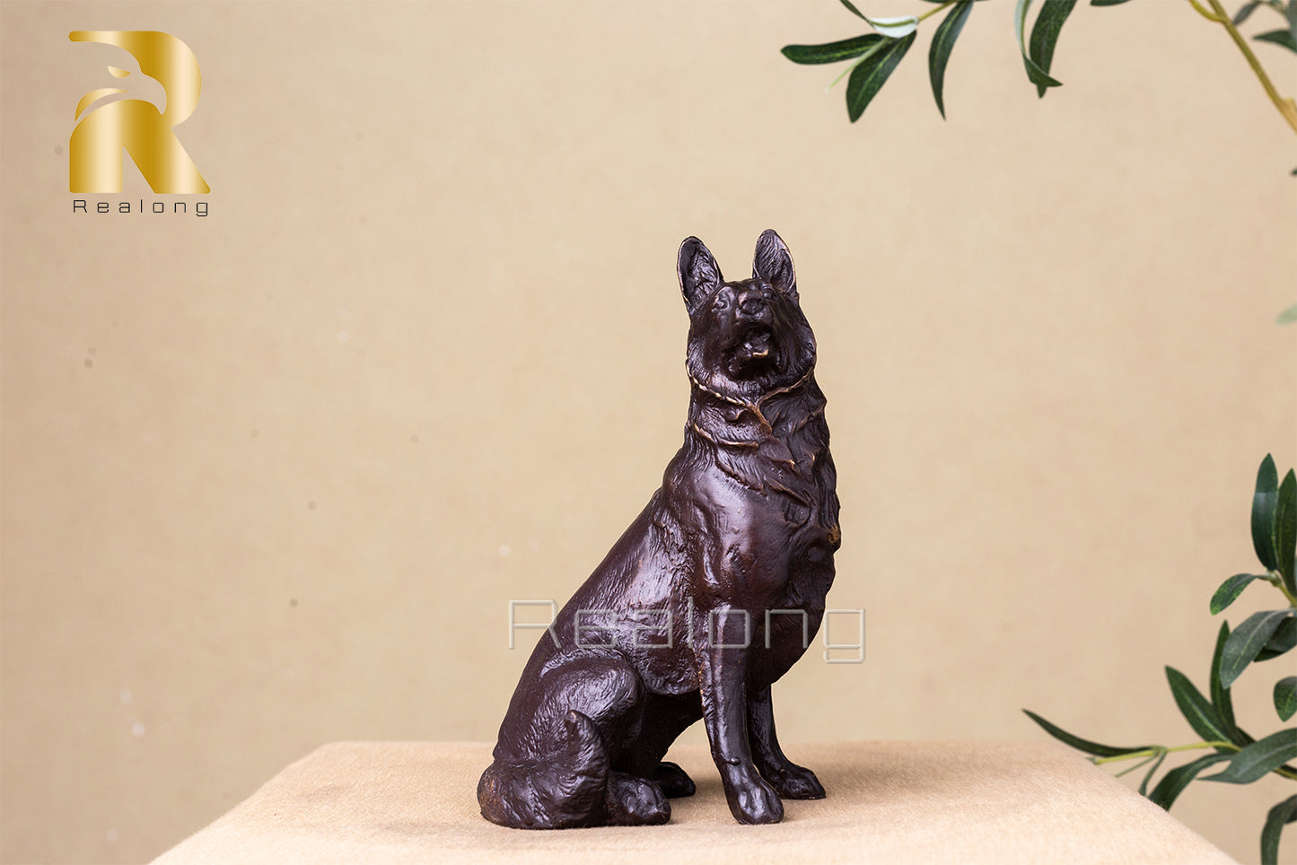 Dog Statue Bronze Sculpture Home Decor Standing Dog Figurines Bronze Dog Decoration TD9-1161