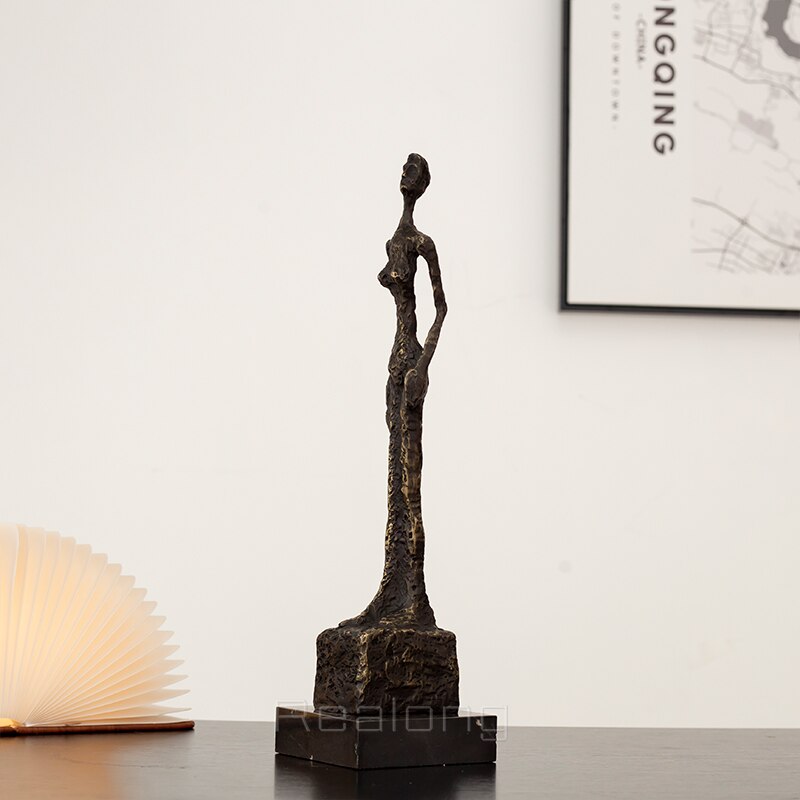 Alberto Giacometti Art Reproduction Bronze Sculpture Bronze Statue Of Standing Women Famous Abstract Collection Home Decor Craft