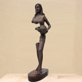 35cm Bronze Abstract Statue Bronze Woman With Volleyball Sculpture Antique Art Crafts For Home Decor Ornament Collection Gifts
