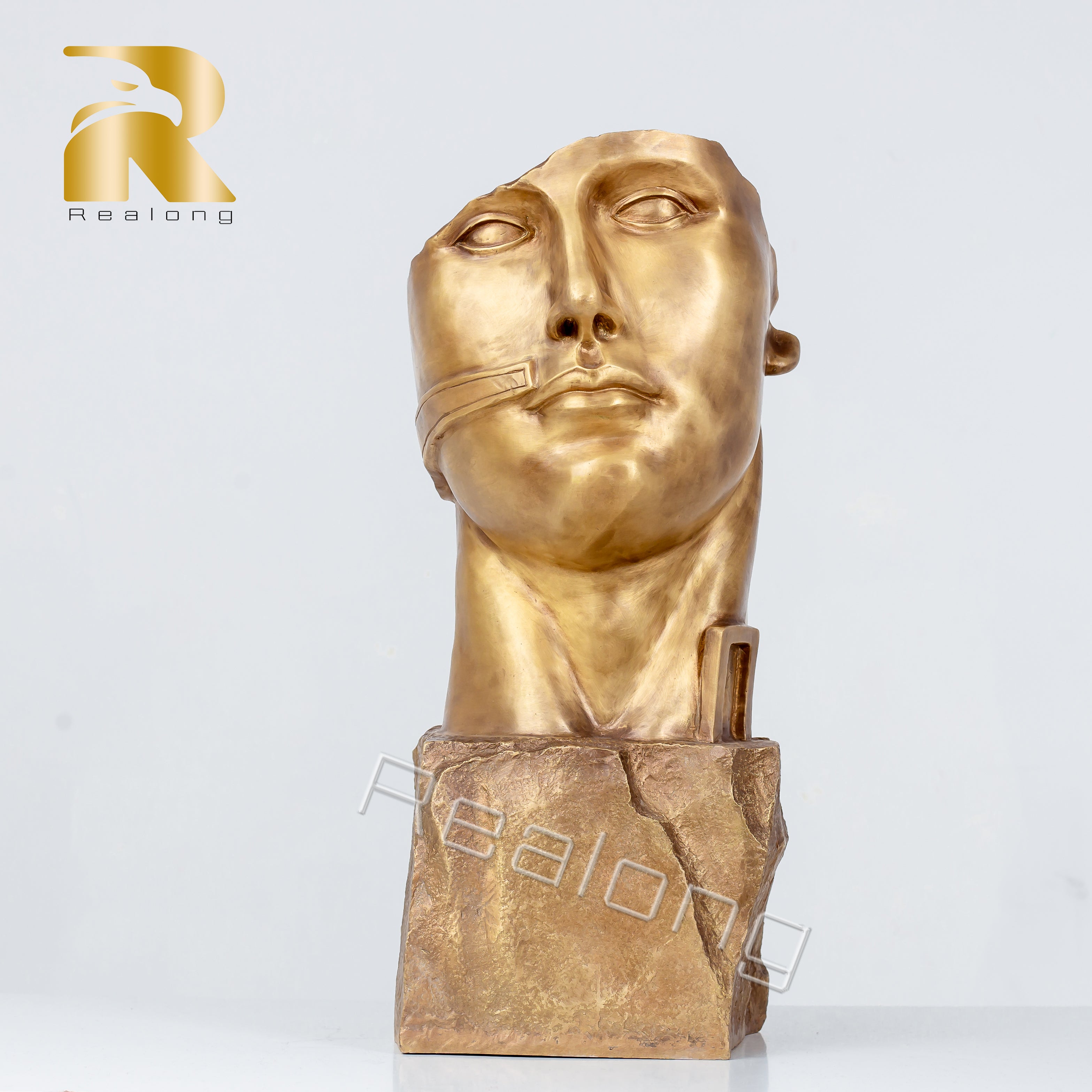 58cm Bronze Bust Statue Modern Art Bronze Face Sculpture Abstract Bronze Casting Art Crafts For Home Decor Gifts Luxurious Gifts