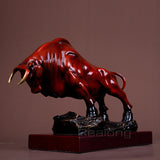 Bronze Wall Street Cattle Sculpture Bull OX Bronze Statue Exquisite Crafts