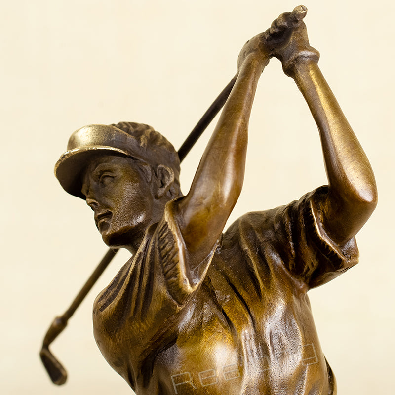 Bronze Golf Man Statue Bronze Golfer Sculpture Office Golf Decor Ornament Bronze Art Crafts Gifts