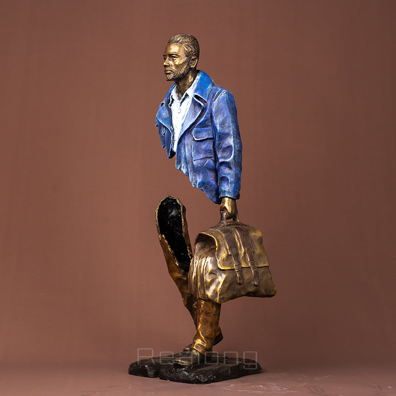 Bruno Catalano Bronze Traveler Sculpture The Traveler Man Statue Classic Art Craft For Home Hotel Decor luxurious Gifts