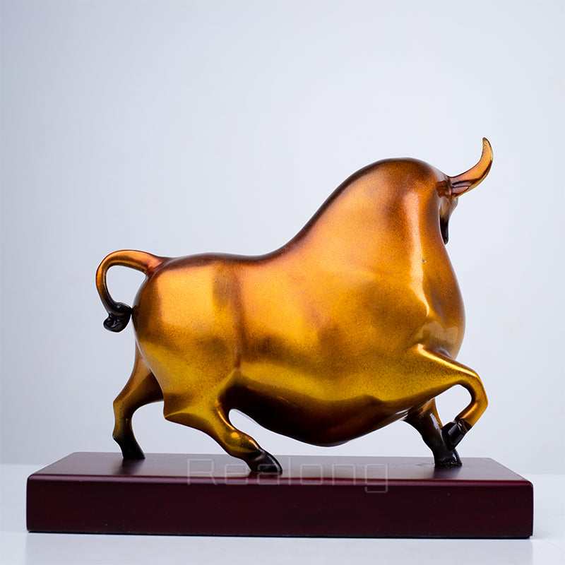 Modern Art Bronze Bull Statue Abstract Bronze Bull Sculpture Bronze Casting Art Figurine For Home Office Decor Ornament Gifts