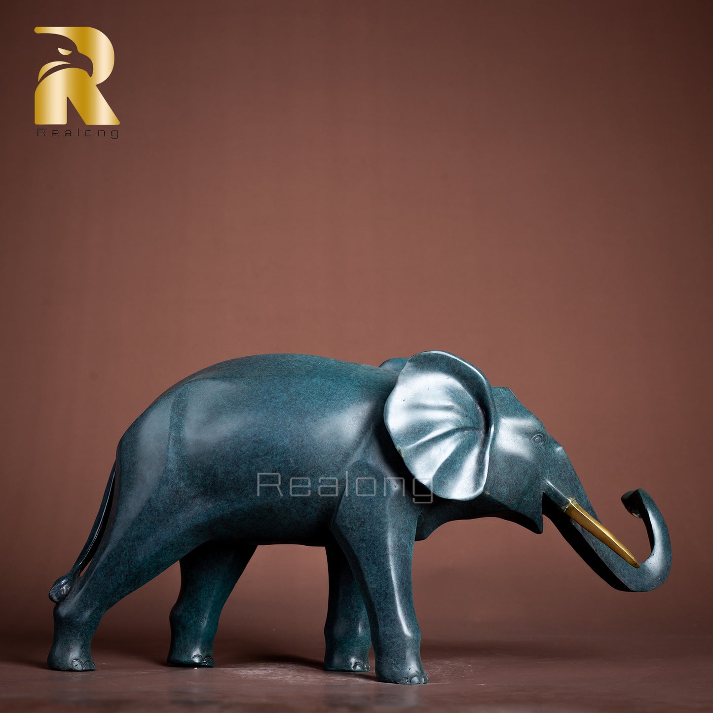 Elephant Statue Bronze Home Decor Handmade Elephant Sculpture Art Collection Ornament