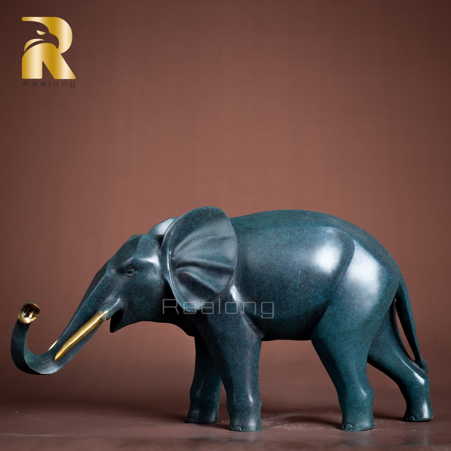 Elephant Statue Bronze Home Decor Handmade Elephant Sculpture Art Collection Ornament