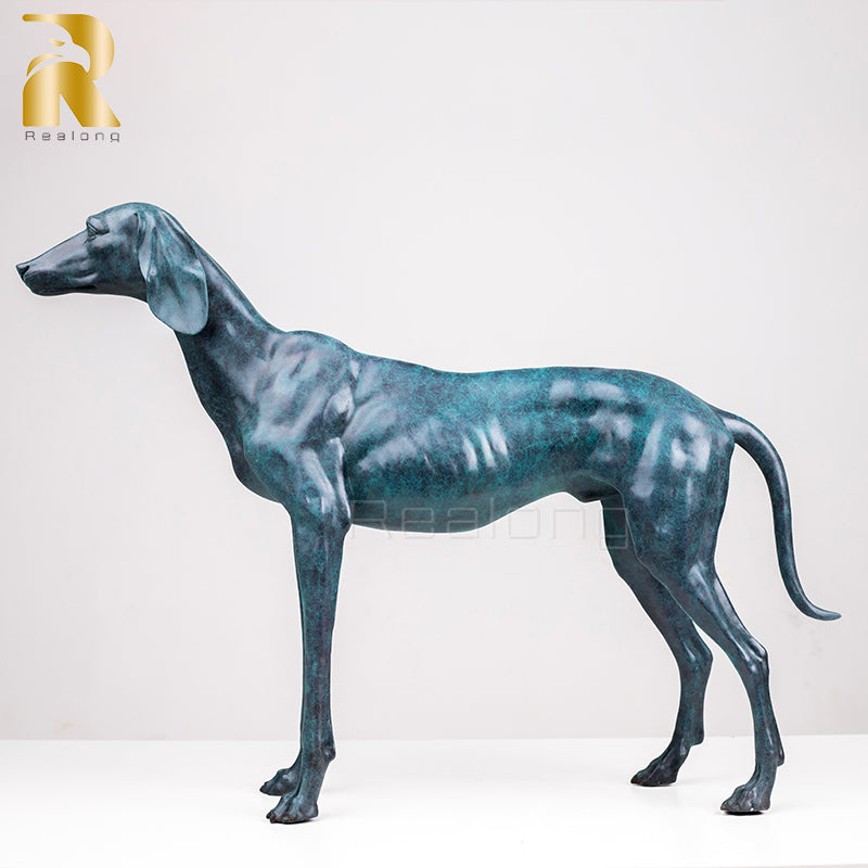 Bronze Dog Statue Modern Art Bronze Dog Sculpure Animal Bronze Figurine For Home Office Decor Crafts Large Ornament Gifts