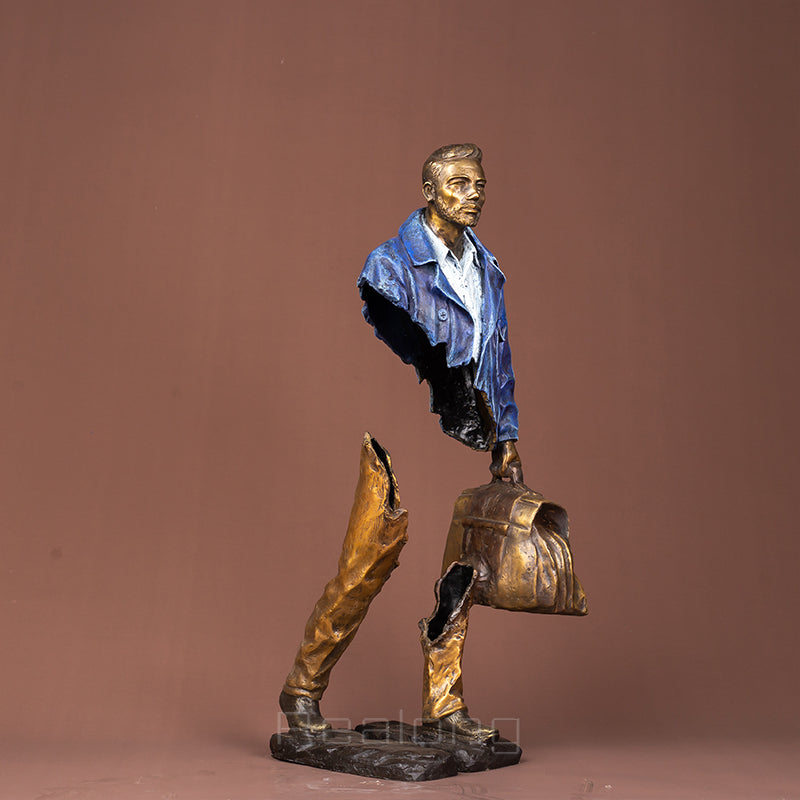 Bruno Catalano Bronze Traveler Sculpture The Traveler Man Statue Classic Art Craft For Home Hotel Decor luxurious Gifts