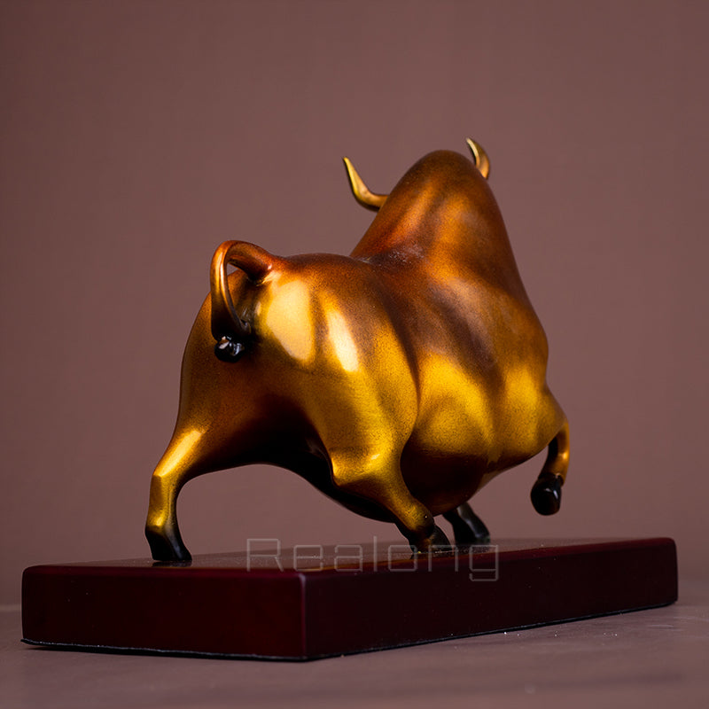 Modern Art Bronze Bull Statue Abstract Bronze Bull Sculpture Bronze Casting Art Figurine For Home Office Decor Ornament Gifts