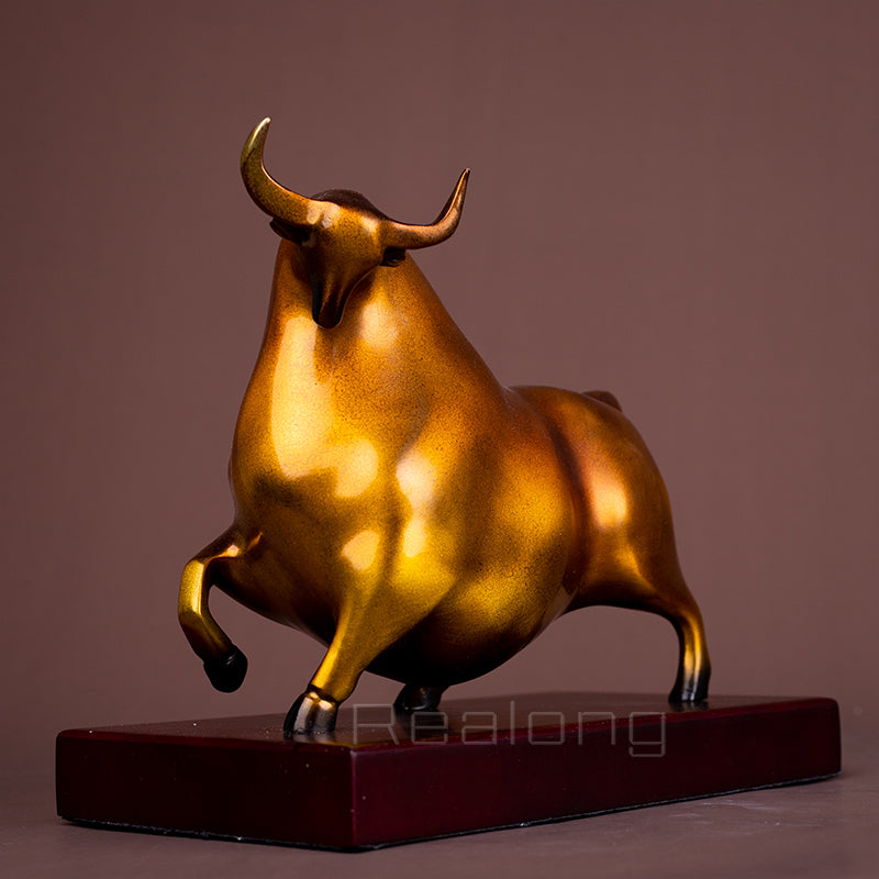 Modern Art Bronze Bull Statue Abstract Bronze Bull Sculpture Bronze Casting Art Figurine For Home Office Decor Ornament Gifts