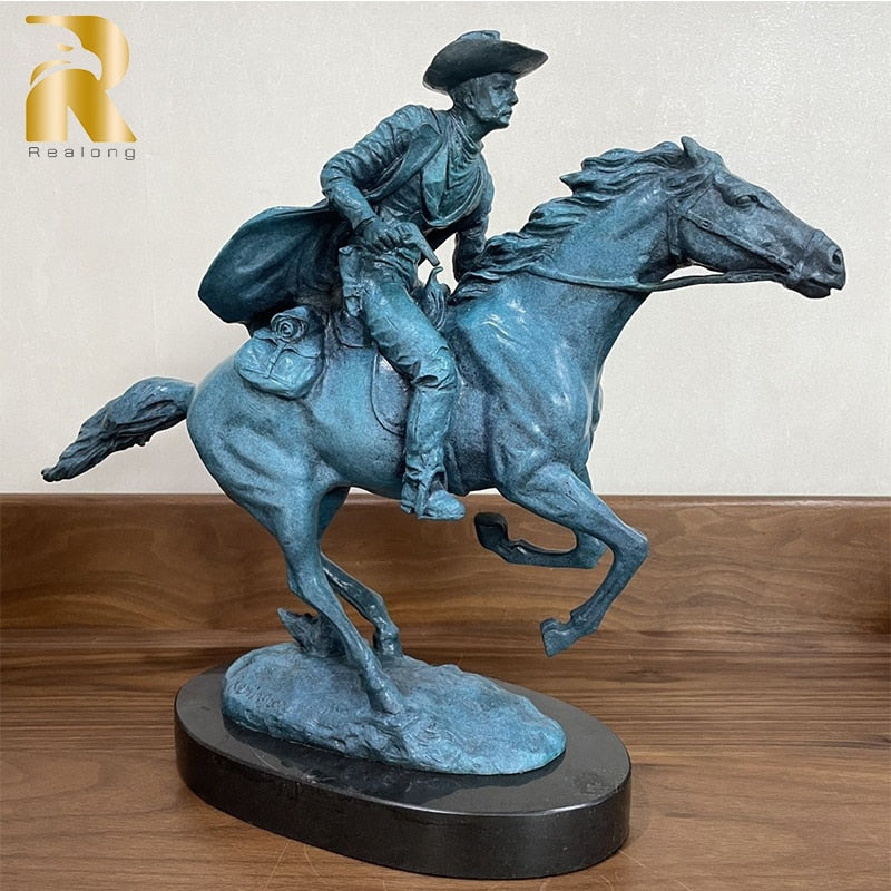 Frederic Remington Replica Bronze Statue Famous Bronze Cowboy Sculpture For Home Decor