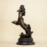 Bronze Mermaid Sculpture Classical Bronze Mermaid Statue Famous Bronze Casting Art Crafts For Home Office Decoration Gifts