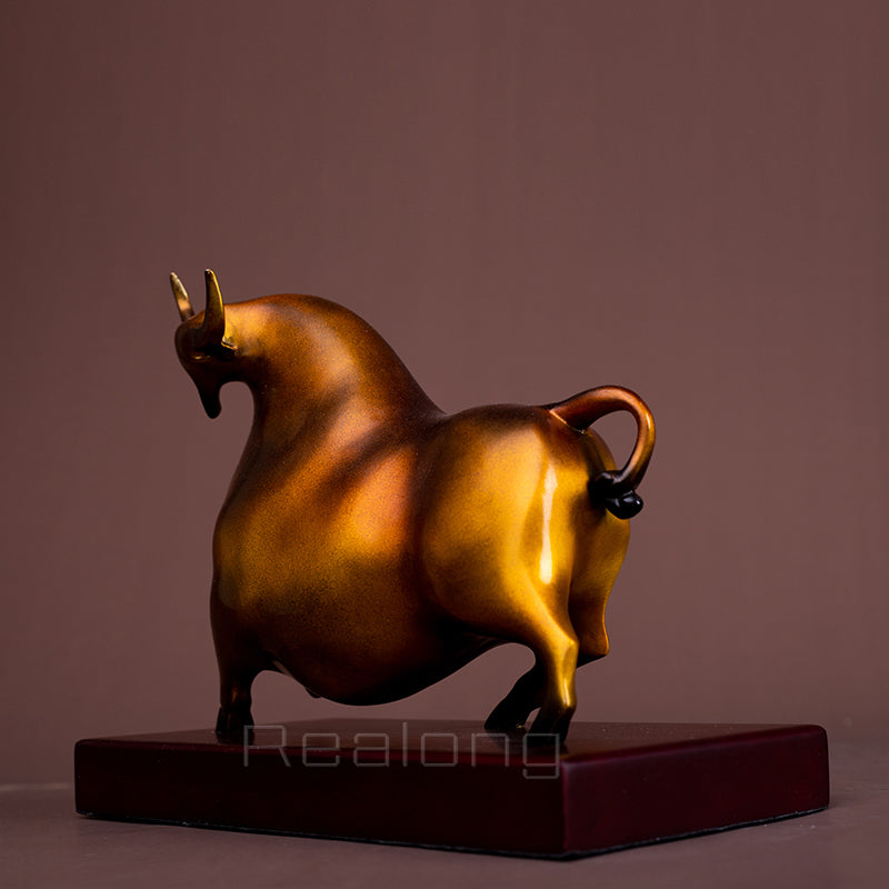 Modern Art Bronze Bull Statue Abstract Bronze Bull Sculpture Bronze Casting Art Figurine For Home Office Decor Ornament Gifts