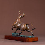 Bronze Wall Street Cattle Sculpture Bull OX Bronze Statue Exquisite Crafts Mascot Ornament