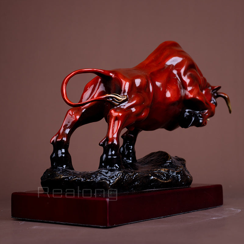 Bronze Wall Street Cattle Sculpture Bull OX Bronze Statue Exquisite Crafts