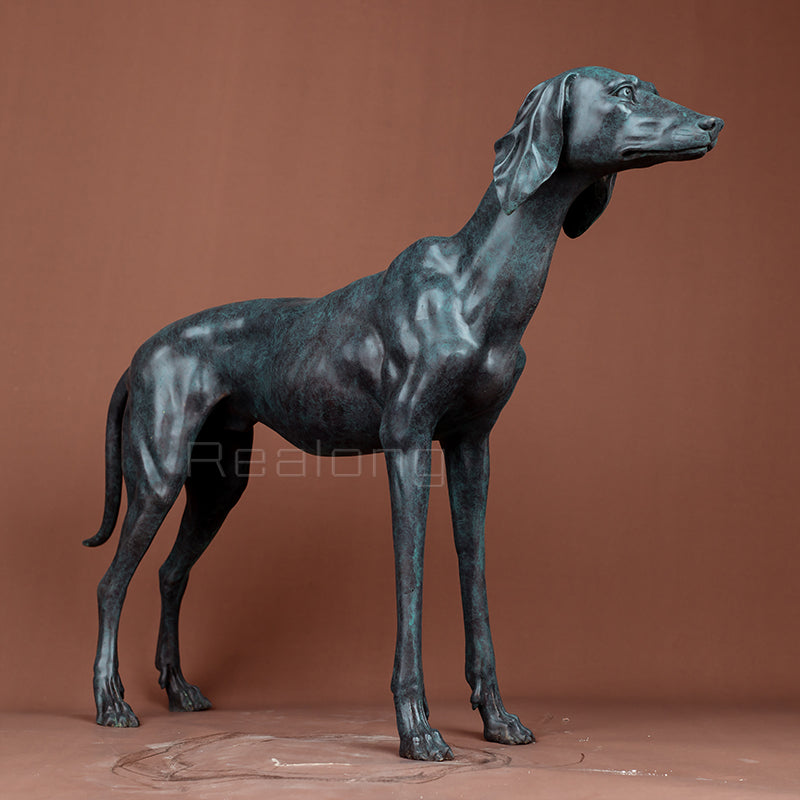 Bronze Dog Statue Modern Art Bronze Dog Sculpure Animal Bronze Figurine For Home Office Decor Crafts Large Ornament Gifts