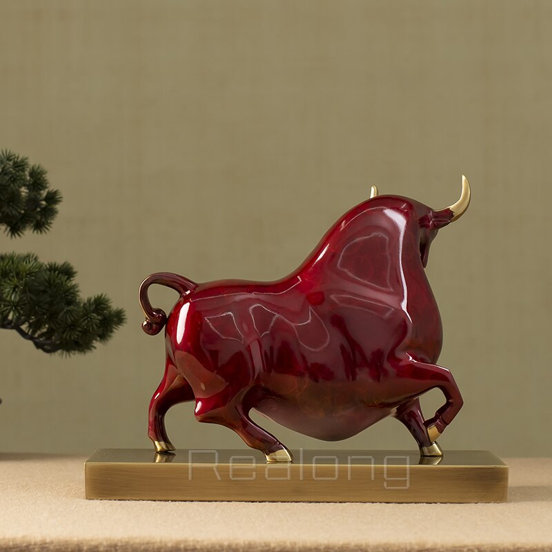 Abstract Bronze Bull Statue Casting Bronze Bull Sculpture Modern Art Hand-made Crafts For Home Decor Ornament Office Gifts