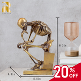 Bronze Skeleton Thinker Statues Sculptures Home Decor-A Masterful Work of Art