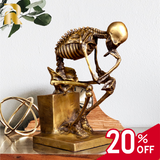 Bronze Skeleton Thinker Statues Sculptures Home Decor-A Masterful Work of Art