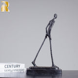 45cm Giacometti Sculpture Bronze Statue Real Bronze Casting Walking Man Figure Sculpture for Home Office Decor Ornament Gifts