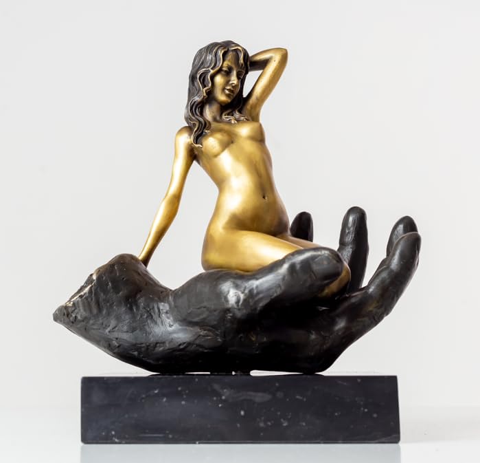 Nude Female Bronze Sculpture - 8.6" Kneeling Nude Woman Bronze Figurine Statue Ornament Bronze Sculpture for Home Decor Artistic Collection