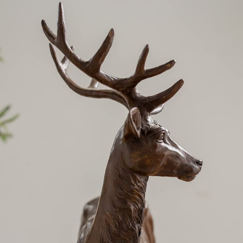 Wildlife Art 22 Inch Tall Bronze Stag Sculpture Deer Figurine Statue for Your Desk Home Decor