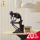 Bronze Skeleton Thinker Statues Sculptures Home Decor-A Masterful Work of Art