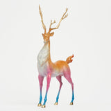 The Enchanted Forest: Hand-Painted Artisan Bronze Deer Collection – Vibrant Wildlife Fine Art for Luxury Home & Garden Decor