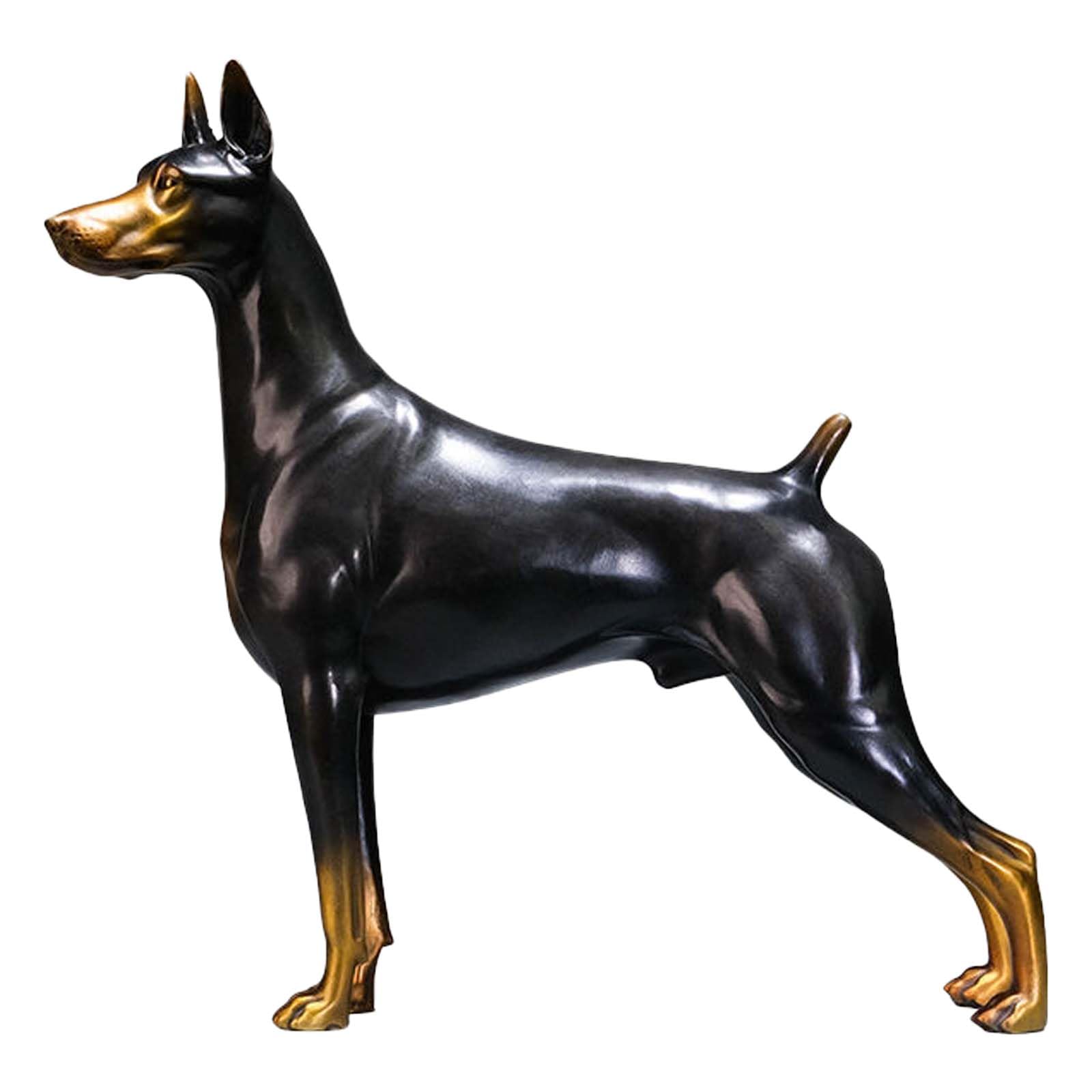 Premium Solid Bronze Doberman Pinscher Statue - Handcrafted Lost-Wax Casting - Vigilant Guard Dog Sculpture - Luxury Home & Office Decor - Lifelike Canine Art - Available in Two Sizes