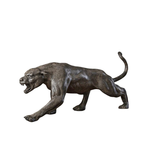 Bronze Wild Animal Leopard Statue Cheetah Panther Bronze Sculpture Desk Decorative Indoor Decor Ornament Gift