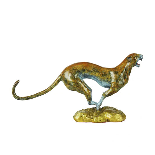 Modern Abstract Bronze Cheetah Sculpture Bronze Leopard Statue Animal Art Statues for Home Office Decor Luxury Gift
