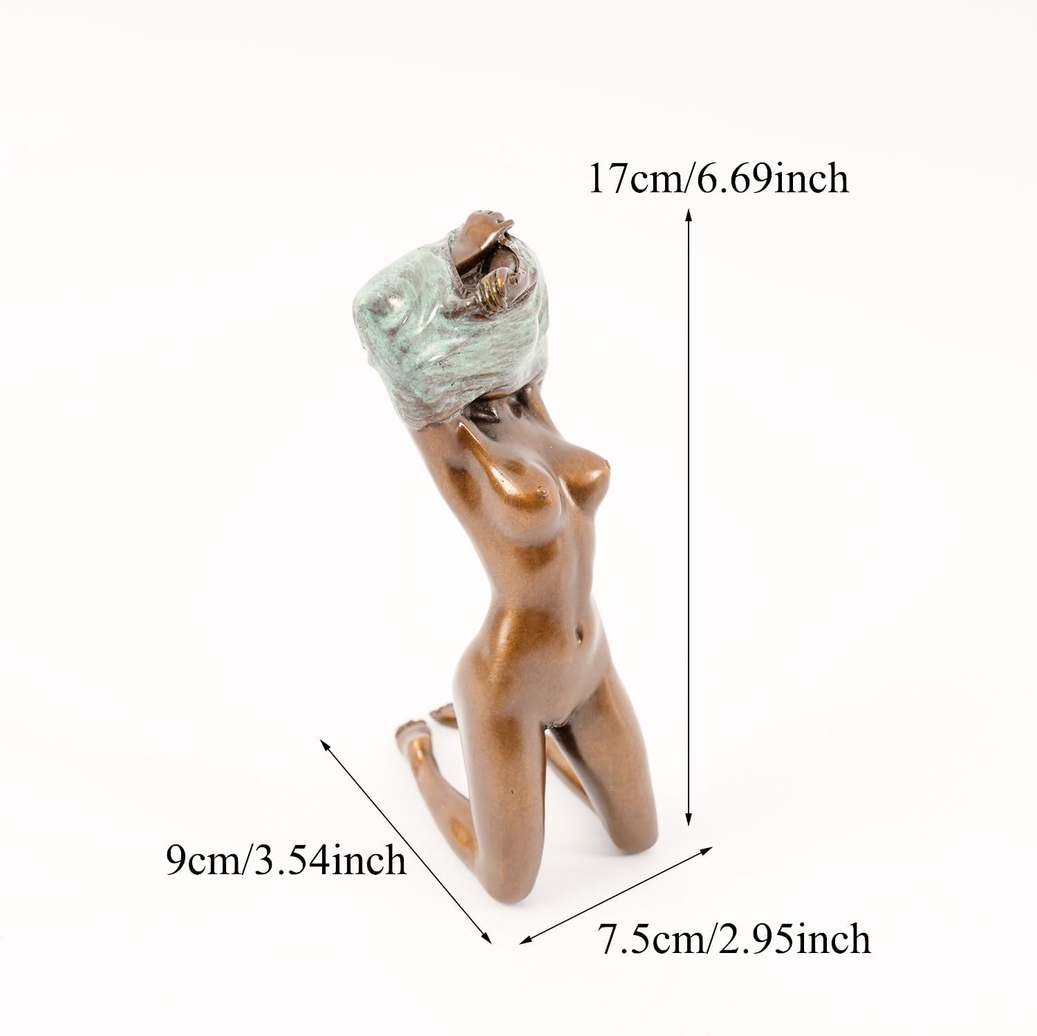 Bronze Woman Statues Sculptures-Gold Female Nude Sexy Girl Naked Lady Gift Bronze European Finery Figurine Handmade Gift Home Art Statue