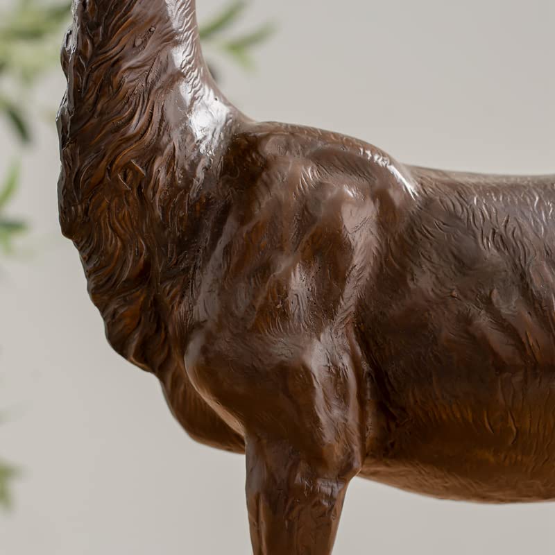 Wildlife Art 22 Inch Tall Bronze Stag Sculpture Deer Figurine Statue for Your Desk Home Decor
