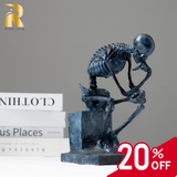 Bronze Skeleton Thinker Statues Sculptures Home Decor-A Masterful Work of Art