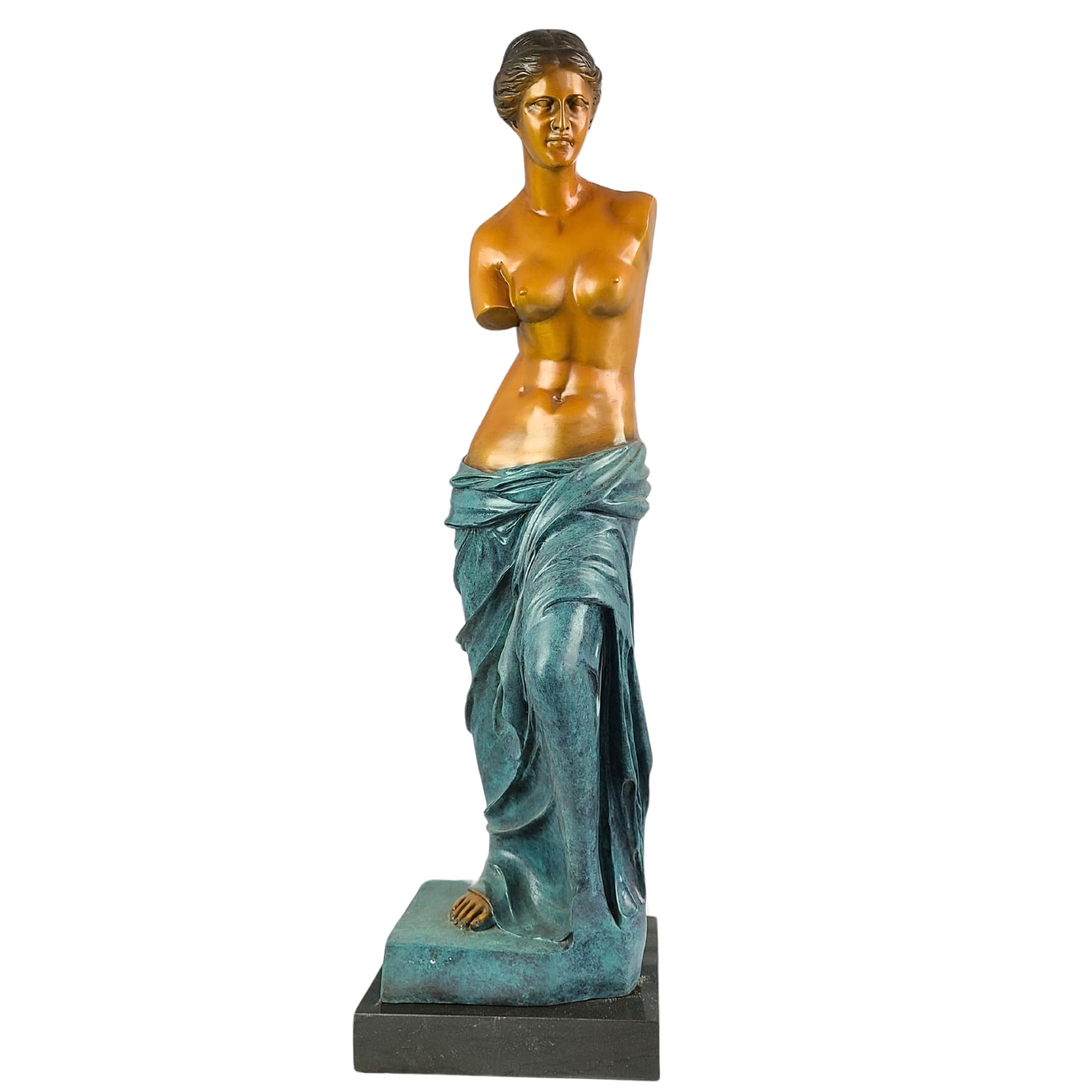 Classic Milo'S Venus Bronze Sculpture - 28.7" Bronze Goddess Statue Symbolizing Love, Stylish Gold and Colorful Patina Finish, Abstract Art Decor for Home, Office Or Gallery (Grey)