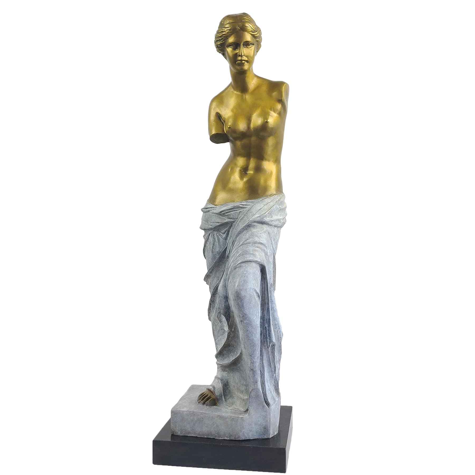 Classic Milo'S Venus Bronze Sculpture - 28.7" Bronze Goddess Statue Symbolizing Love, Stylish Gold and Colorful Patina Finish, Abstract Art Decor for Home, Office Or Gallery (Grey)