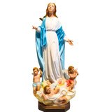 Premium Holy Family & Blessed Mother Statues - Large Handcrafted Resin Fiberglass Religious Sculptures - Life-Size Catholic Figurines for Church, Sanctuary, & Home Decor - Durable FRP Christian Art
