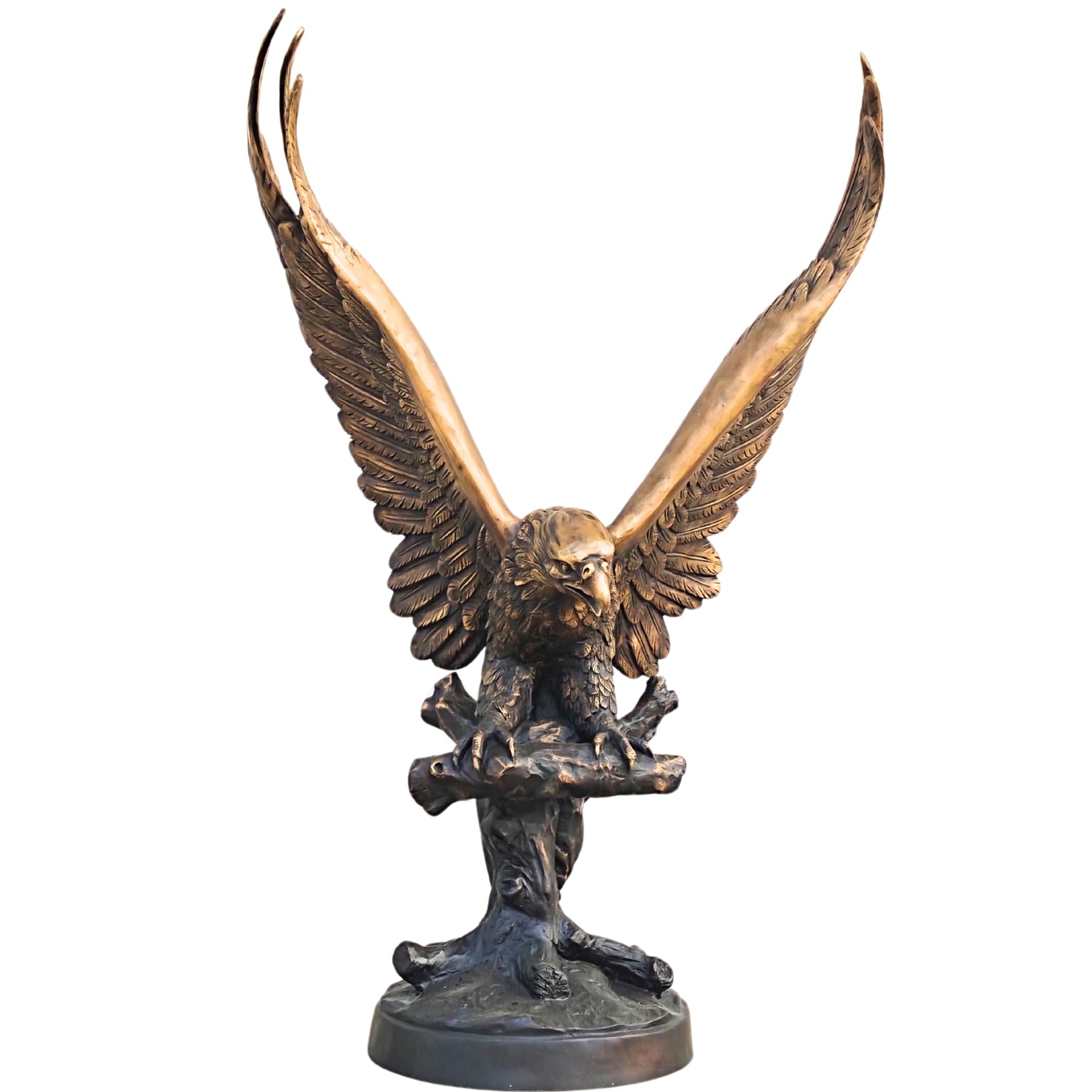 Grand Bronze Eagle Collection - Giant Outspread Wings Masterpiece - Pure Copper Wild Life Sculpture for Indoor & Outdoor Luxury Decor, Executive Gallery & Garden Statement