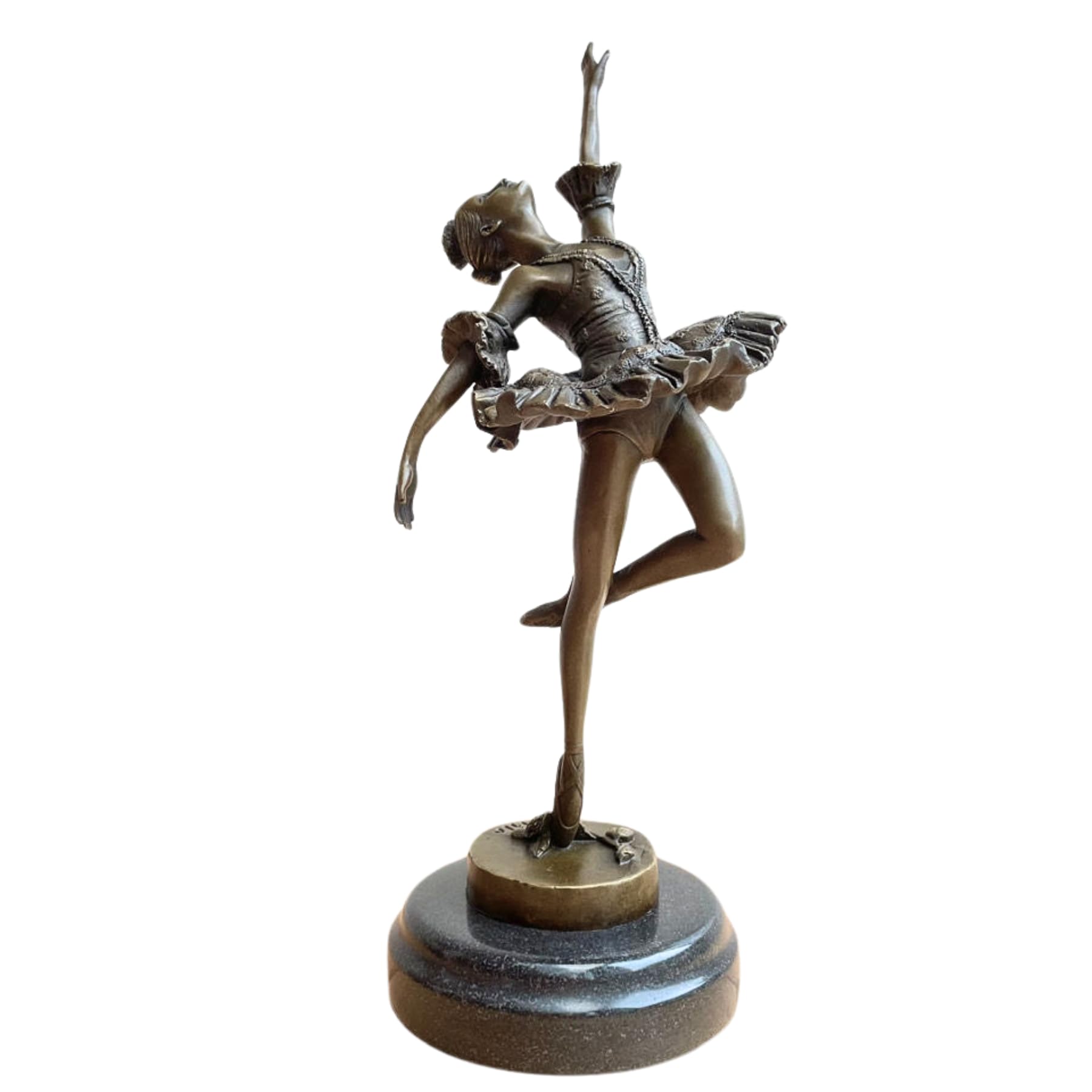 Bronze Ballet Dancer Sculpture – 13.8" Elegant Ballerina Statue, Handcrafted Classical Dance Figurine for Home and Art Décor