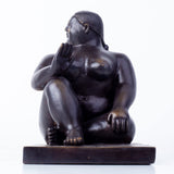 Solid Hot-Cast Bronze Fat Woman Sculptures - Large Voluptuous Lady Figurines for Gallery & Zen Decor