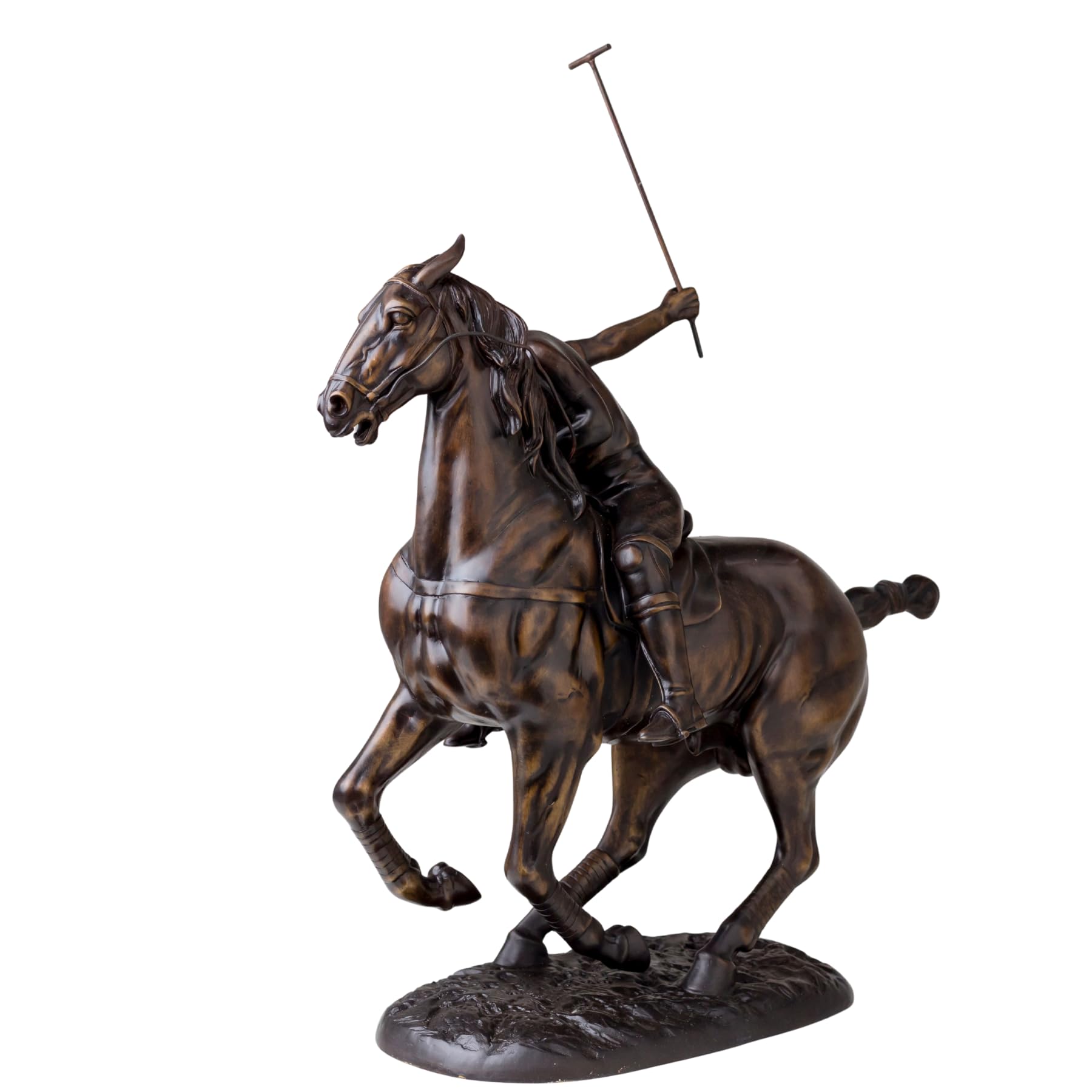 Museum-Scale "Grand Polo Master" Bronze Statue - 24" Professional Polo Player & Pony Sculpture - 20KG Investment-Grade Equestrian Art - Flagship Centerpiece for Luxury Boardrooms, Grand Foyers & Private Clubs