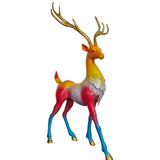 The Enchanted Forest: Hand-Painted Artisan Bronze Deer Collection – Vibrant Wildlife Fine Art for Luxury Home & Garden Decor