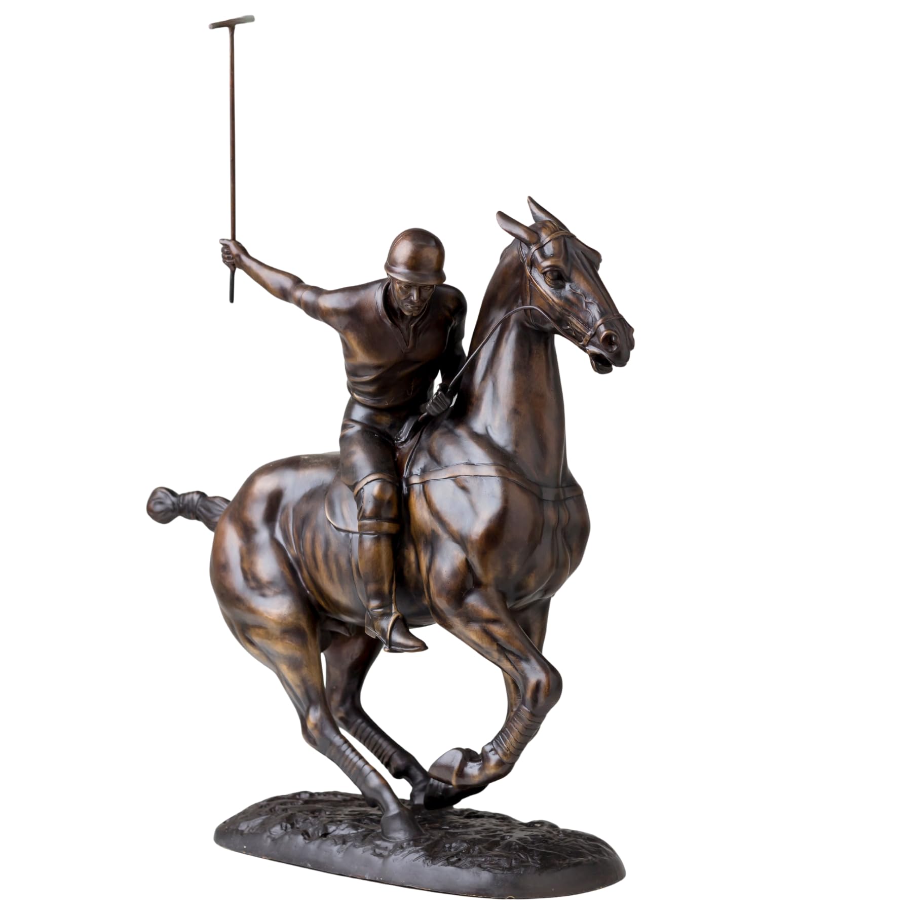 Museum-Scale "Grand Polo Master" Bronze Statue - 24" Professional Polo Player & Pony Sculpture - 20KG Investment-Grade Equestrian Art - Flagship Centerpiece for Luxury Boardrooms, Grand Foyers & Private Clubs