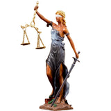 Statue de la Justice en bronze de 11" - Déesse de la Justice Thémis avec balance et épée