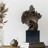 Artist Signed "Flames of Spirit" Bronze Horse Head Sculpture – Handcrafted Equestrian Masterpiece with Cube Marble Base – Available in 3 Sizes – Luxury Fine Art for Home & Office Decor