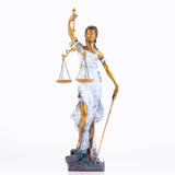 Statue de la Justice en bronze de 11" - Déesse de la Justice Thémis avec balance et épée