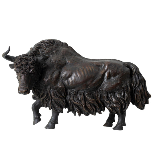 Large Bronze Bison Sculpture – 20.8'' American Buffalo Statue, Pure Lost-Wax Cast Bronze Animal Figurine for Home, Office & Gallery Decor