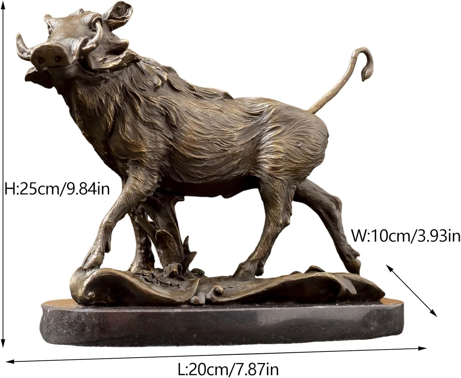 Wild Boar Pig Bronze Sculpture Statue, Chinese Classic Bronze Wildpig Figurine Figure Hot Cast Home Décor Collectible Artwork