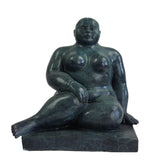 Solid Hot-Cast Bronze Fat Woman Sculptures - Large Voluptuous Lady Figurines for Gallery & Zen Decor