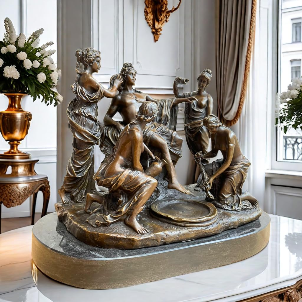 Dionysus and Maenads & Bacchus and His Followers Bronze Sculpture - 11.4" Classical Greek Mythology Figurine Bronze Art Statue , Home and Office Decor, Ideal Collectible and Gift